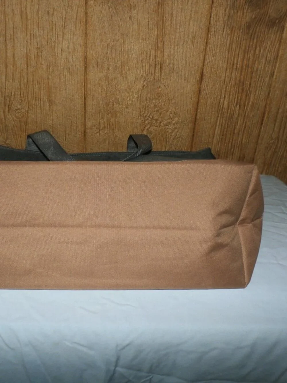 Lg Costco Insulated Cooler Bag  Gray Tan Tote Thermal Zippered Grocery Picnic